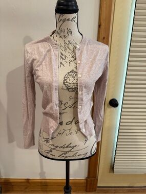 J. Crew Beige Crewneck Button Cardigan
